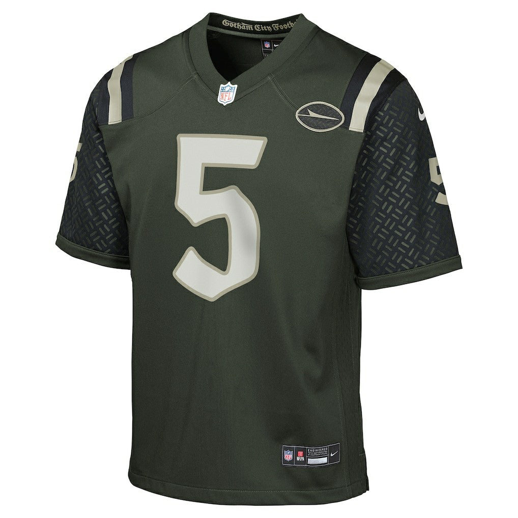 Garrett Wilson New York Jets Youth 2025 Rivalries Collection Game Jersey Gotham Green | Nike for Sale