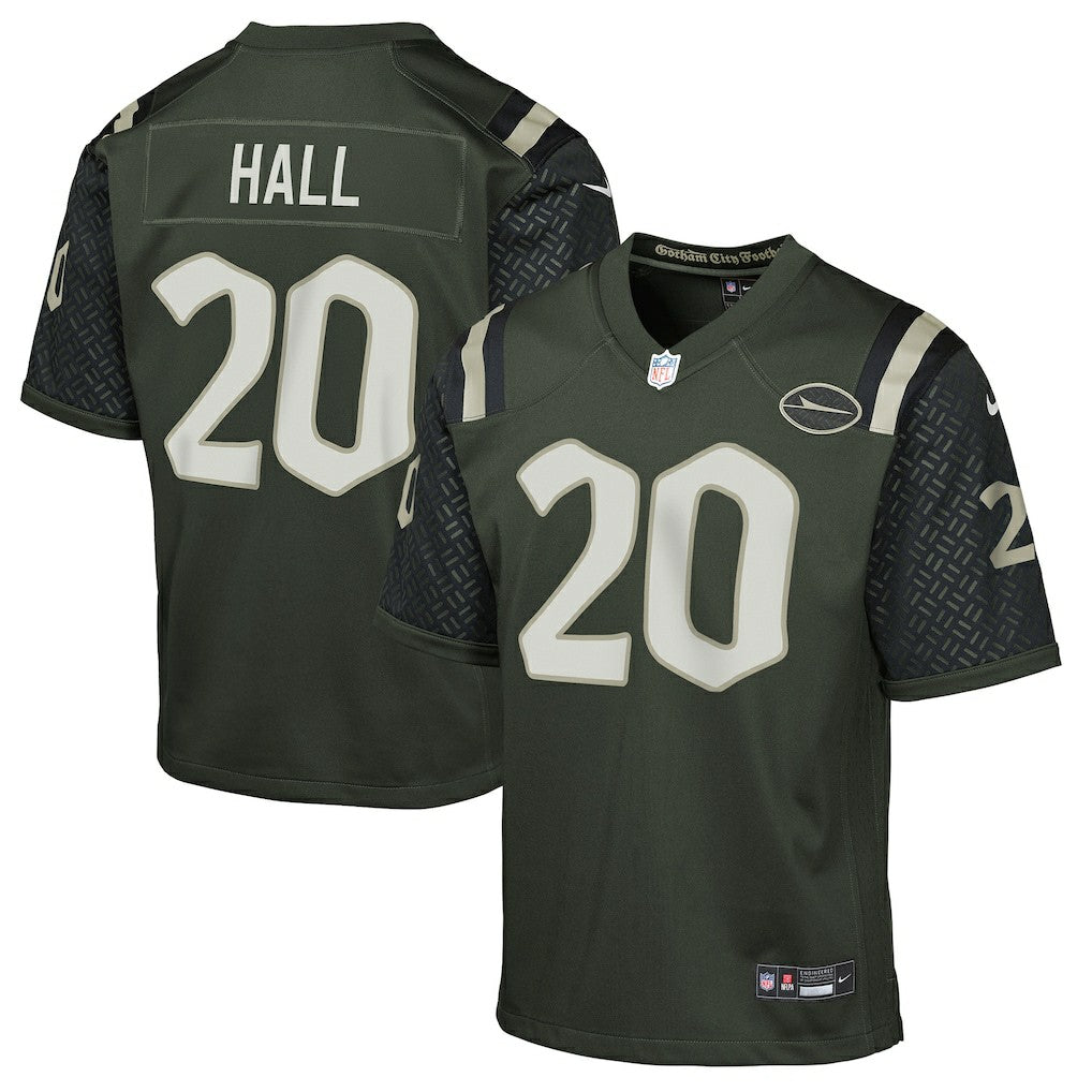 Breece Hall New York Jets Youth 2025 Rivalries Collection Game Jersey Gotham Green | Nike for Sale