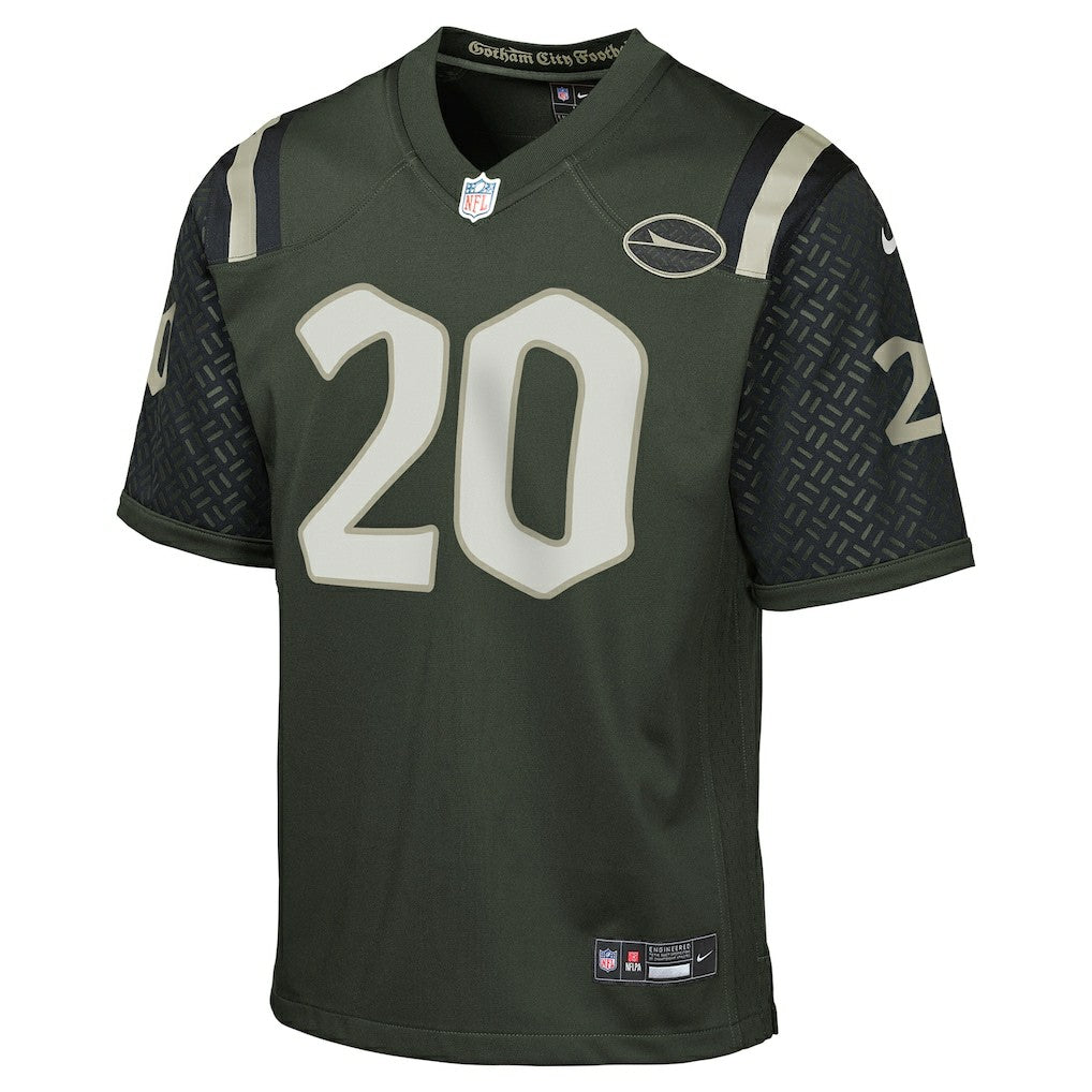 Breece Hall New York Jets Youth 2025 Rivalries Collection Game Jersey Gotham Green | Nike for Sale