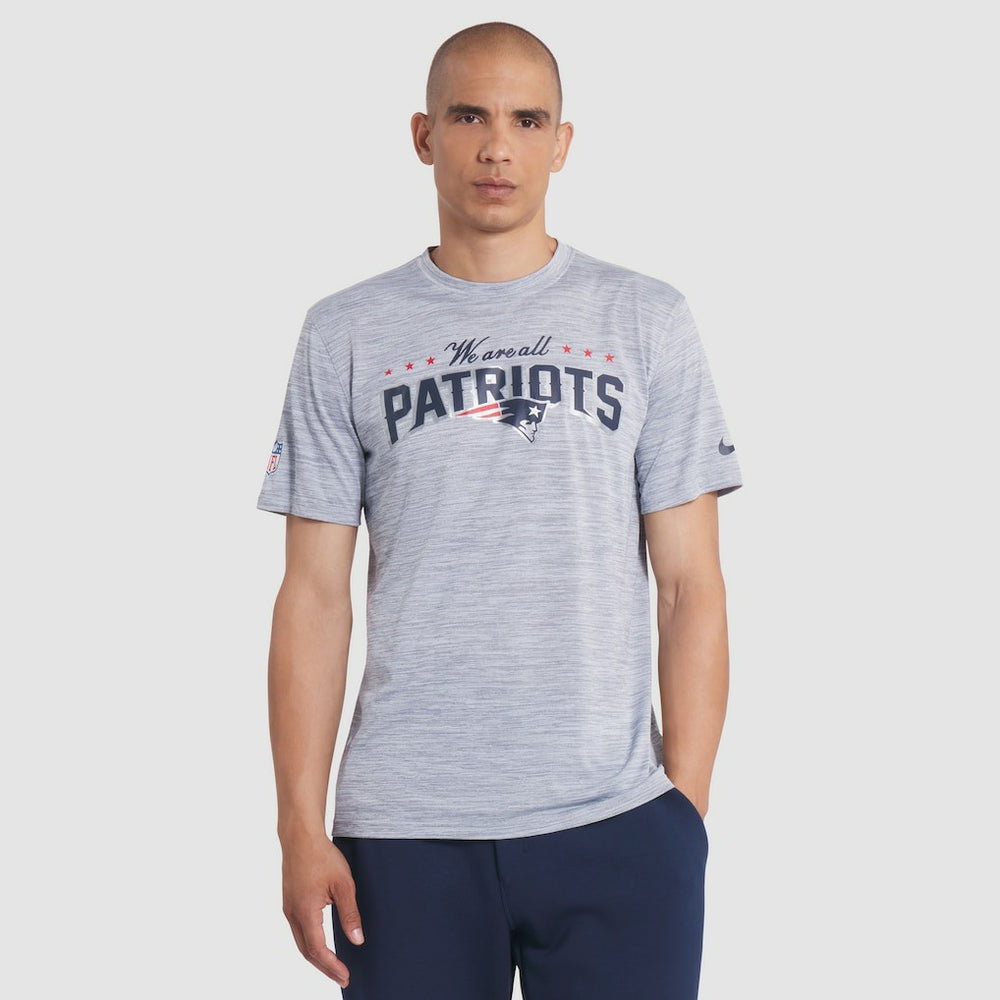 New England Patriots 2025 Rivalries Collection Sideline Velocity Dri-FIT T-Shirt Silver | Nike for Sale