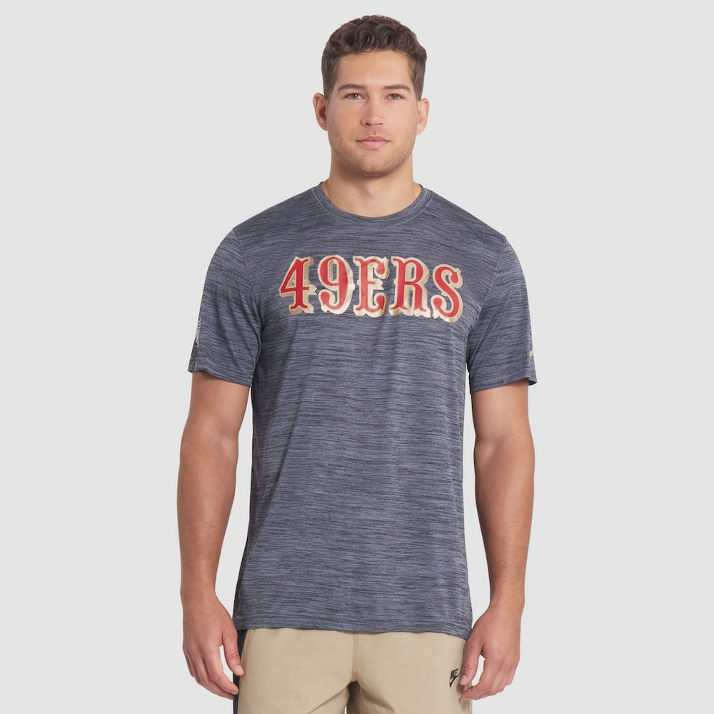 San Francisco 49ers 2025 Rivalries Collection Sideline Velocity Dri-FIT T-Shirt Black | Nike for Sale