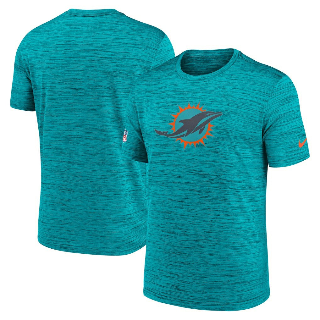 Miami Dolphins 2025 Rivalries Collection Sideline Velocity Dri-FIT T-Shirt Turbo Green | Nike for Sale
