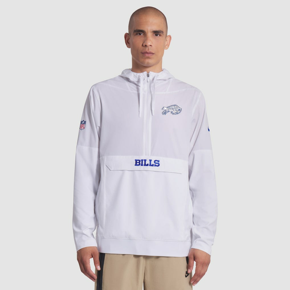 Buffalo Bills 2025 Rivalries Collection Sideline Anorak Half-Zip Hoodie Jacket White | Nike for Sale
