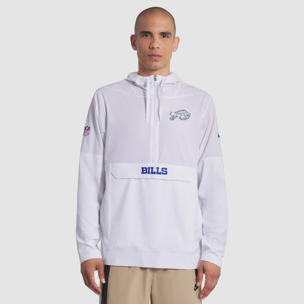 Buffalo Bills 2025 Rivalries Collection Sideline Anorak Half-Zip Hoodie Jacket White | Nike for Sale