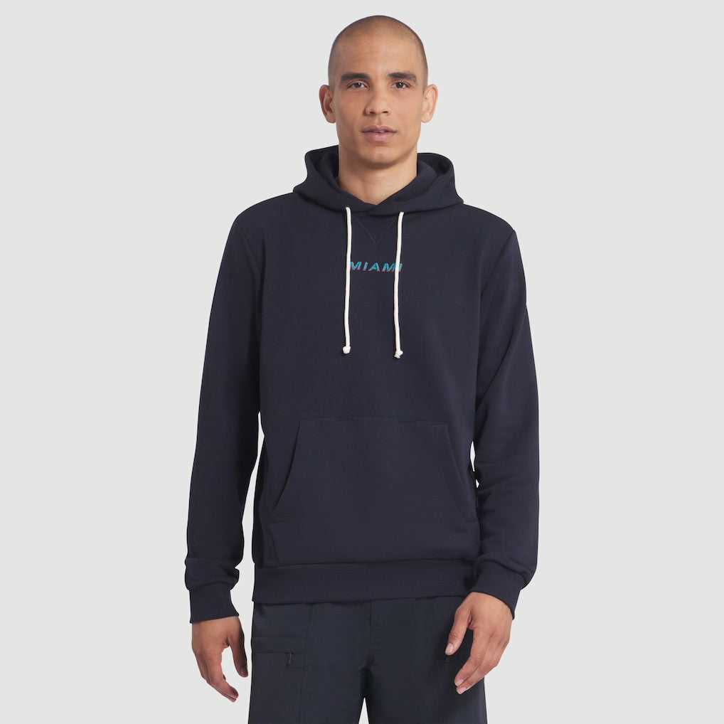 Miami Dolphins 2025 Rivalries Collection Standard Issue Sideline Dri-FIT Hoodie Pitch Blue | Nike for Sale