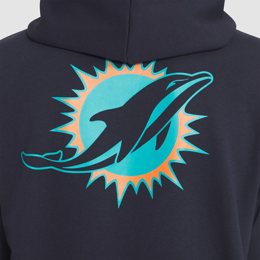 Miami Dolphins 2025 Rivalries Collection Standard Issue Sideline Dri-FIT Hoodie Pitch Blue | Nike for Sale