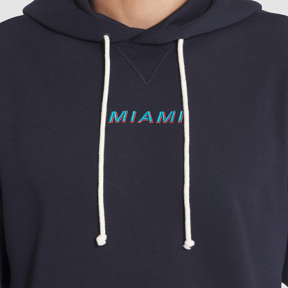 Miami Dolphins 2025 Rivalries Collection Standard Issue Sideline Dri-FIT Hoodie Pitch Blue | Nike for Sale