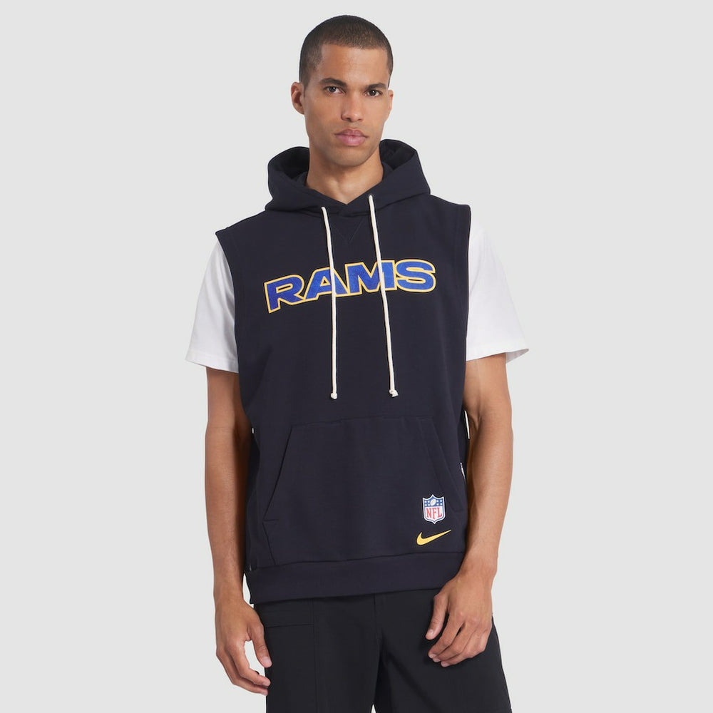 Los Angeles Rams 2025 Rivalries Collection Standard Issue Sideline Dri-FIT Sleeveless Hoodie Midnight Blue | Nike for Sale