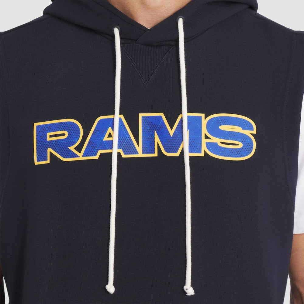 Los Angeles Rams 2025 Rivalries Collection Standard Issue Sideline Dri-FIT Sleeveless Hoodie Midnight Blue | Nike for Sale