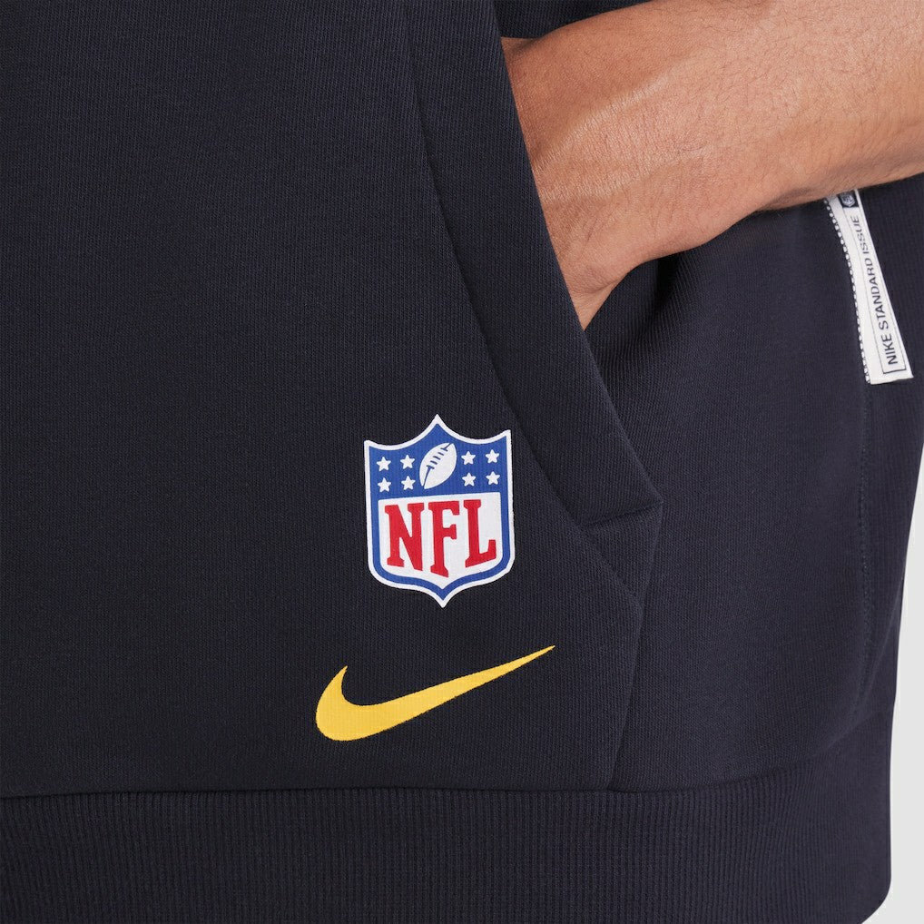 Los Angeles Rams 2025 Rivalries Collection Standard Issue Sideline Dri-FIT Sleeveless Hoodie Midnight Blue | Nike for Sale