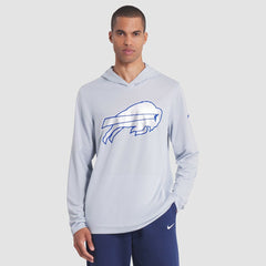 Buffalo Bills 2025 Rivalries Collection Sideline Dri-FIT Long Sleeve Hoodie T-Shirt Silver | Nike for Sale