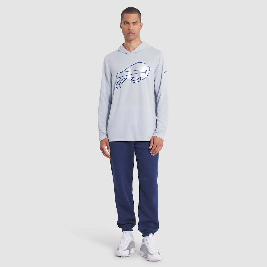 Buffalo Bills 2025 Rivalries Collection Sideline Dri-FIT Long Sleeve Hoodie T-Shirt Silver | Nike for Sale