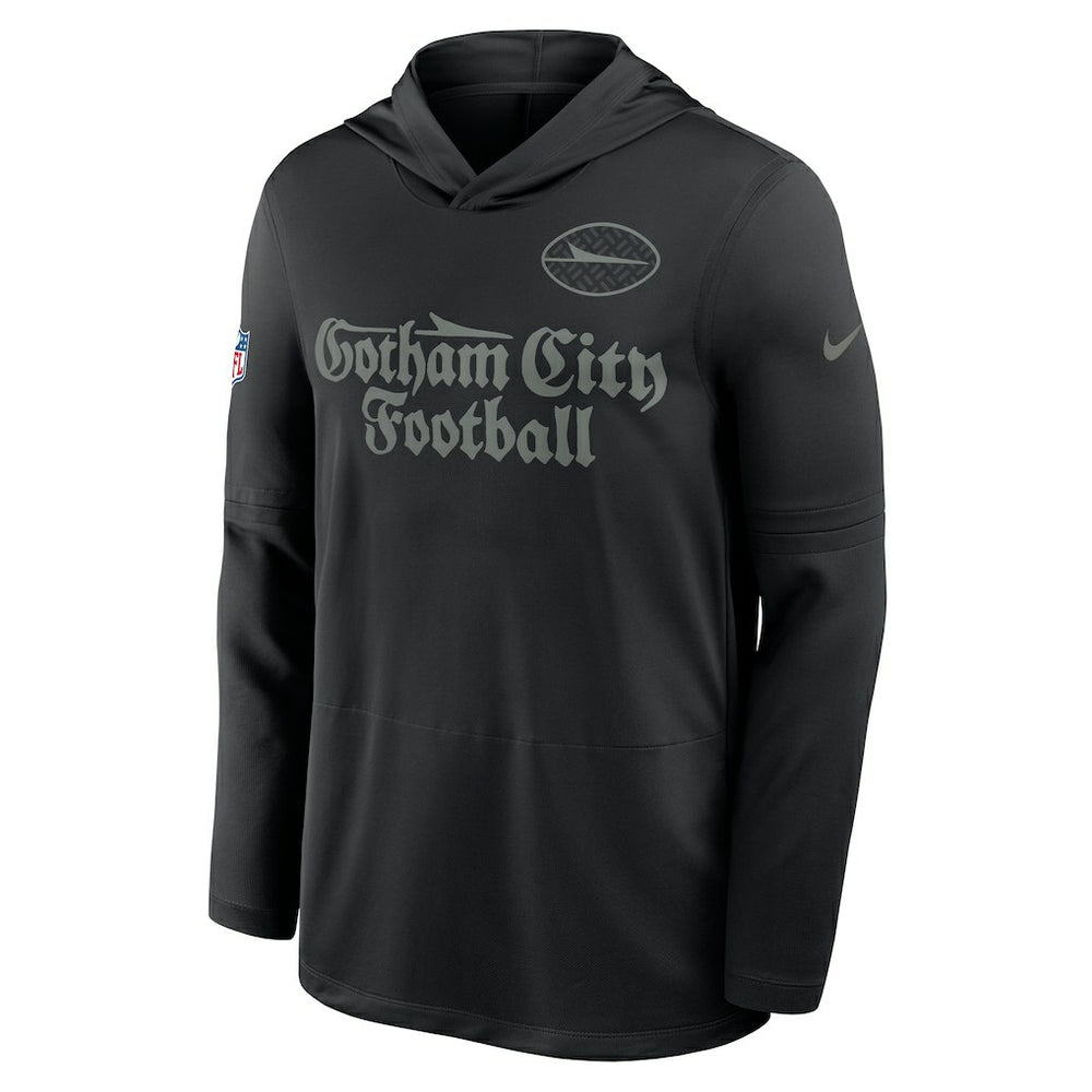 New York Jets 2025 Rivalries Collection Sideline Dri-FIT Long Sleeve Hoodie T-Shirt Black | Nike for Sale