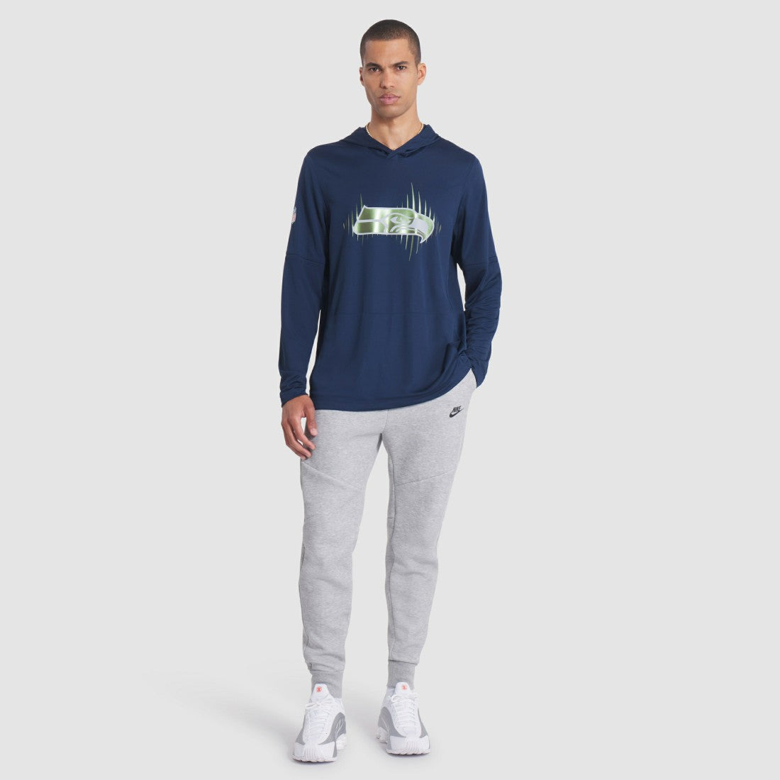 Seattle Seahawks 2025 Rivalries Collection Sideline Dri-FIT Long Sleeve Hoodie T-Shirt College Navy | Nike for Sale