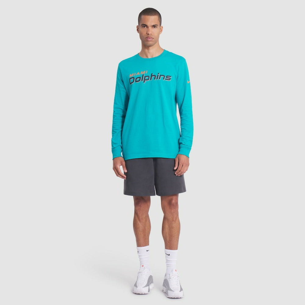 Miami Dolphins 2025 Rivalries Collection Essential Long Sleeve T-Shirt Turbo Green | Nike for Sale