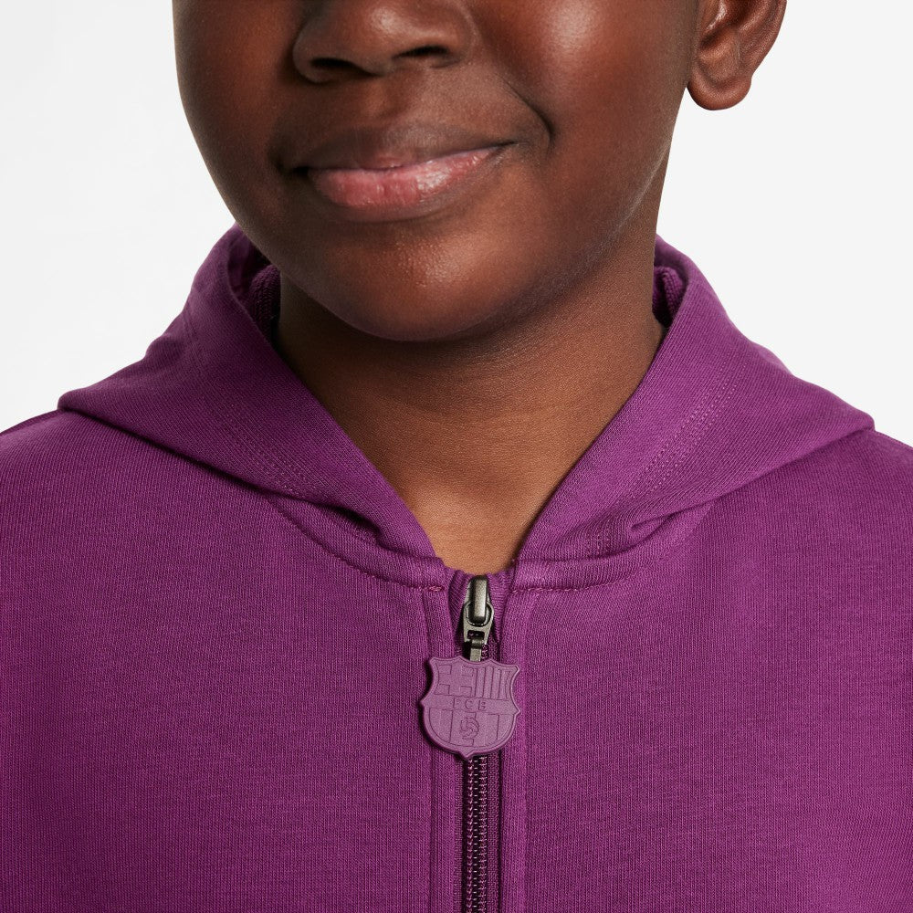 Barcelona Youth 2025/26 Club Full-Zip Hoodie Purple | Nike