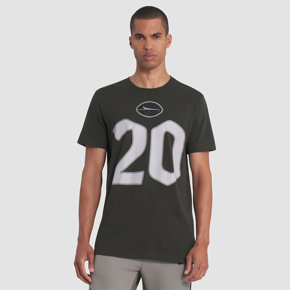 Breece Hall New York Jets 2025 Rivalries Collection Player Name & Number T-Shirt Gotham Green | Nike for Sale