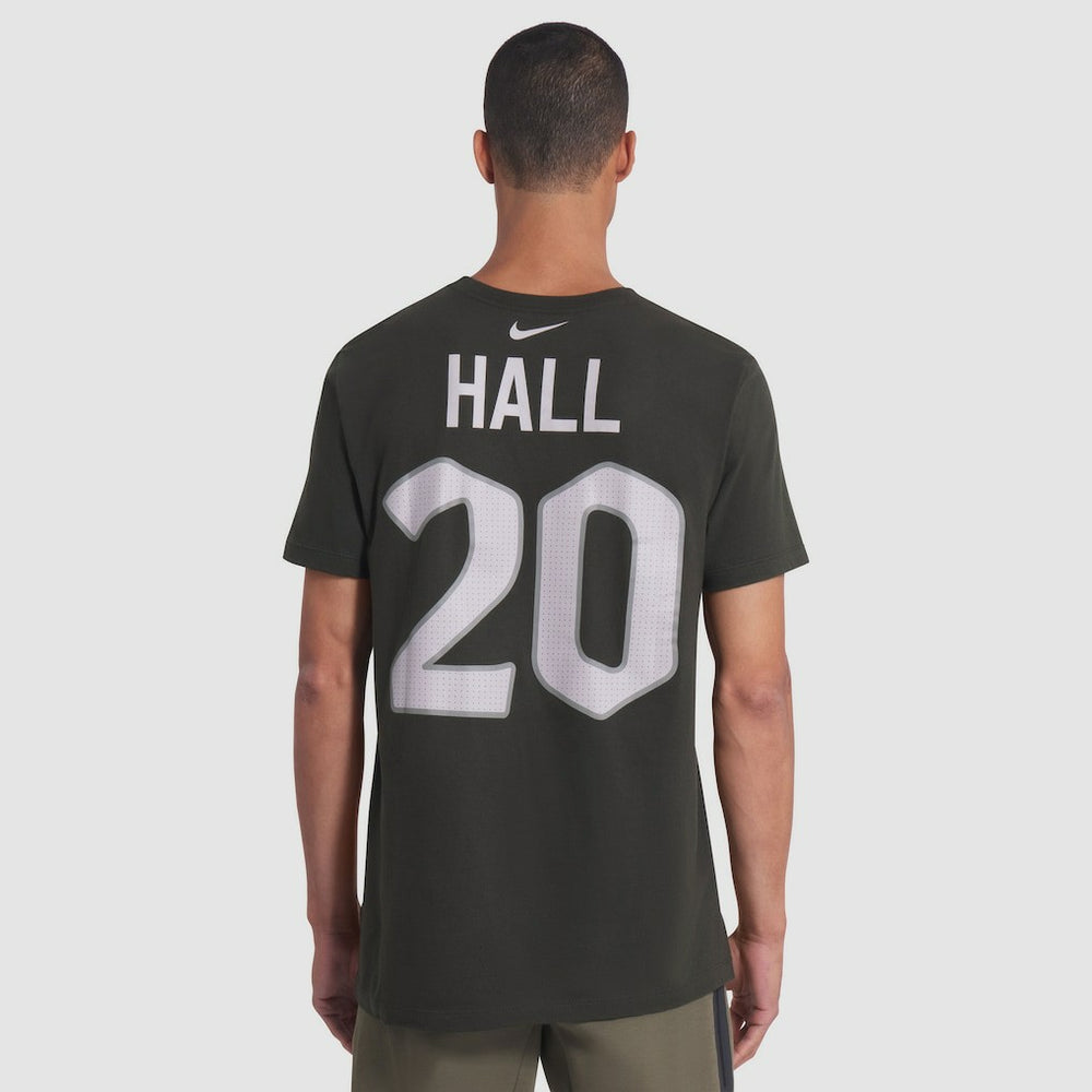 Breece Hall New York Jets 2025 Rivalries Collection Player Name & Number T-Shirt Gotham Green | Nike for Sale