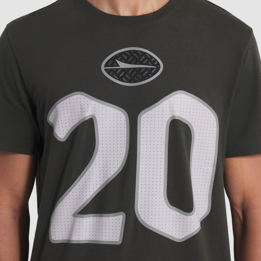 Breece Hall New York Jets 2025 Rivalries Collection Player Name & Number T-Shirt Gotham Green | Nike for Sale