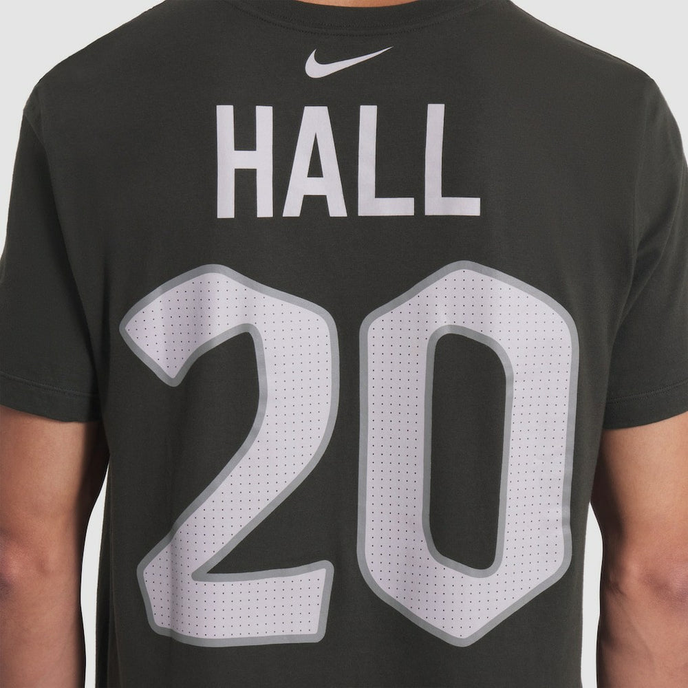 Breece Hall New York Jets 2025 Rivalries Collection Player Name & Number T-Shirt Gotham Green | Nike for Sale
