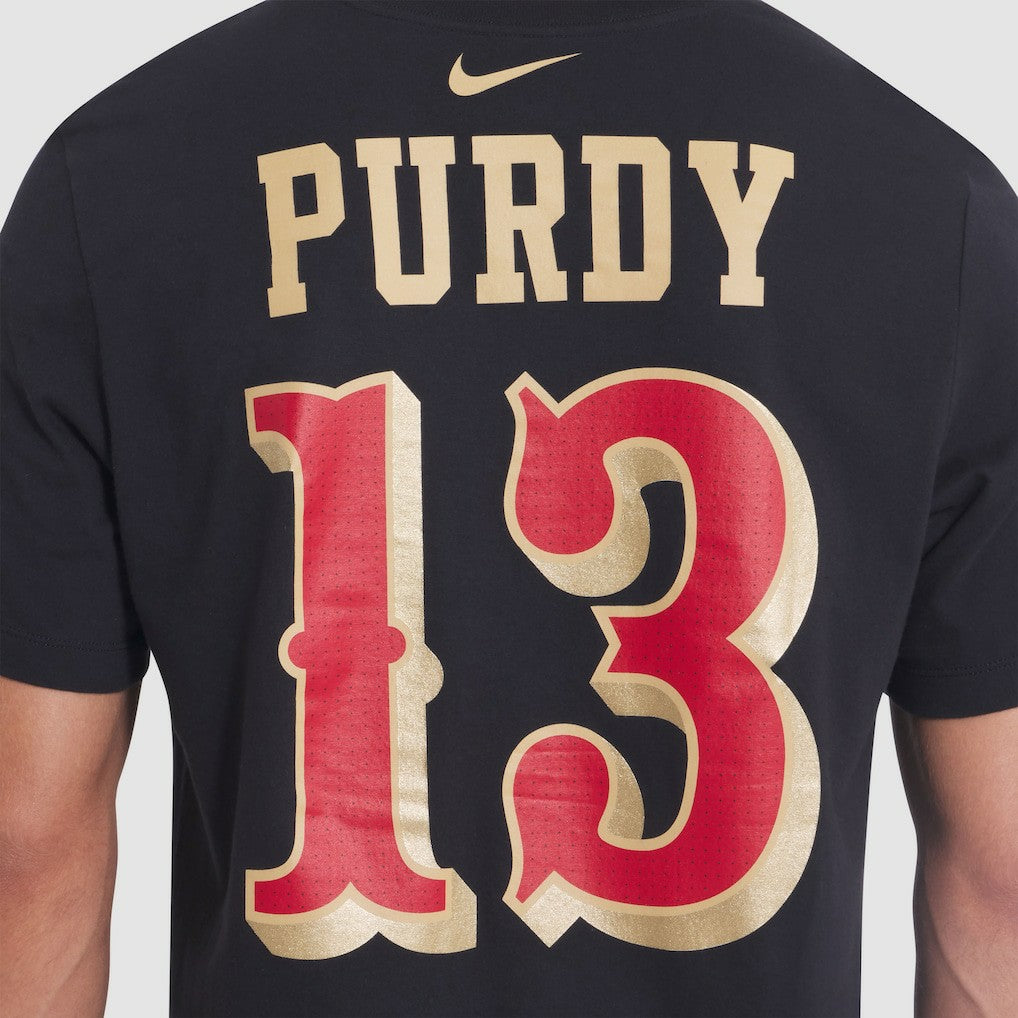 Brock Purdy San Francisco 49ers 2025 Rivalries Collection Player Name & Number T-Shirt Black | Nike for Sale
