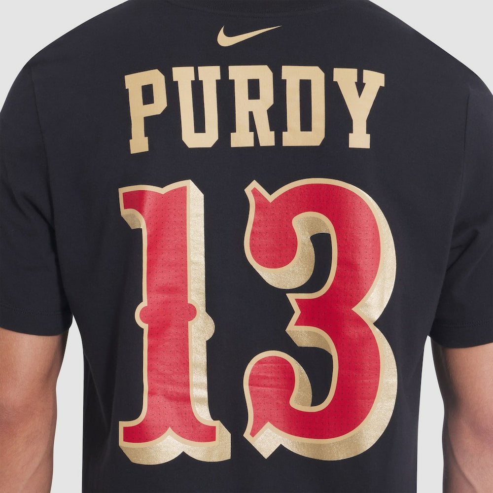 Brock Purdy San Francisco 49ers 2025 Rivalries Collection Player Name & Number T-Shirt Black | Nike for Sale