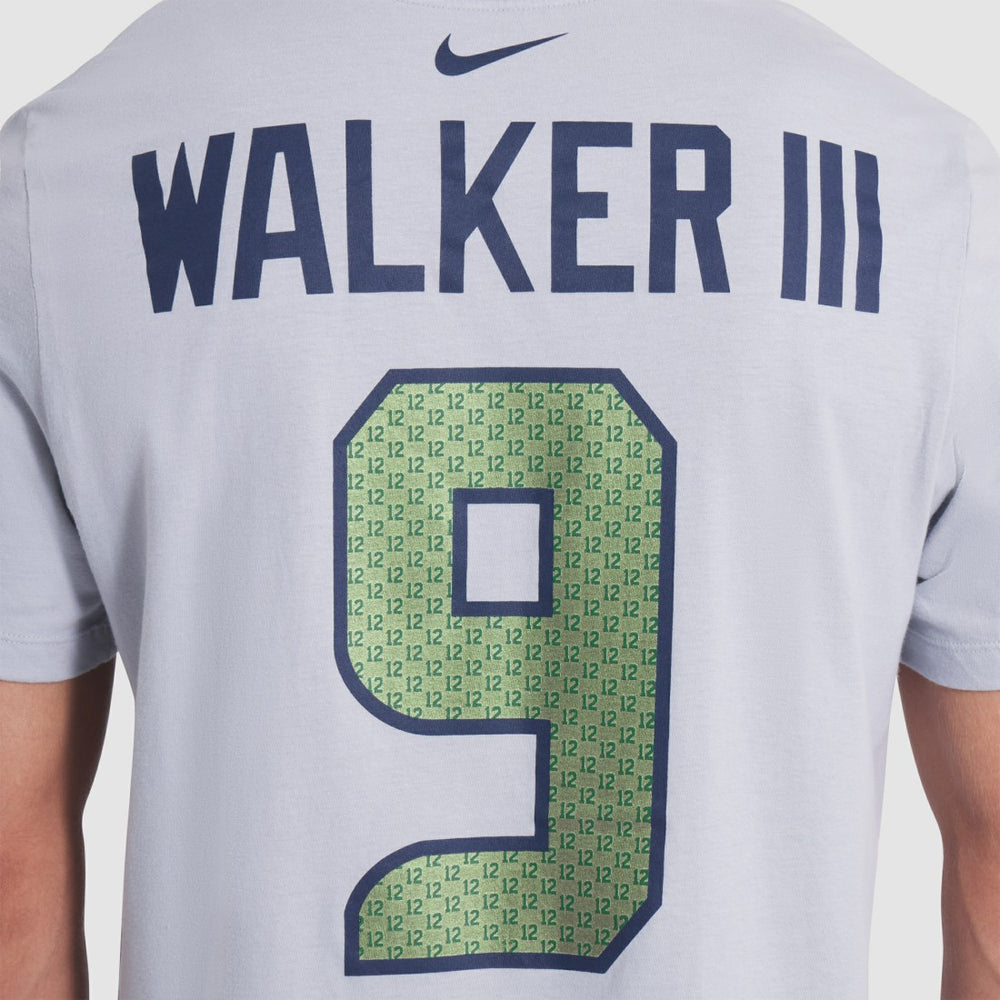 Kenneth Walker III Seattle Seahawks 2025 Rivalries Collection Player Name & Number T-Shirt Wolf Gray | Nike for Sale