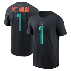 Tua Tagovailoa Miami Dolphins 2025 Rivalries Collection Player Name & Number T-Shirt Pitch Blue | Nike for Sale