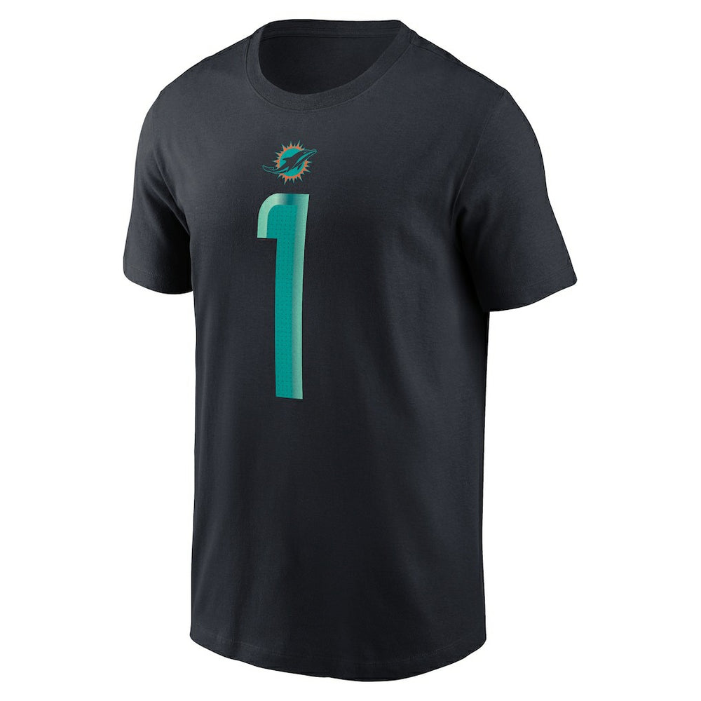 Tua Tagovailoa Miami Dolphins 2025 Rivalries Collection Player Name & Number T-Shirt Pitch Blue | Nike for Sale