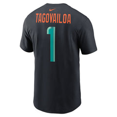 Tua Tagovailoa Miami Dolphins 2025 Rivalries Collection Player Name & Number T-Shirt Pitch Blue | Nike for Sale