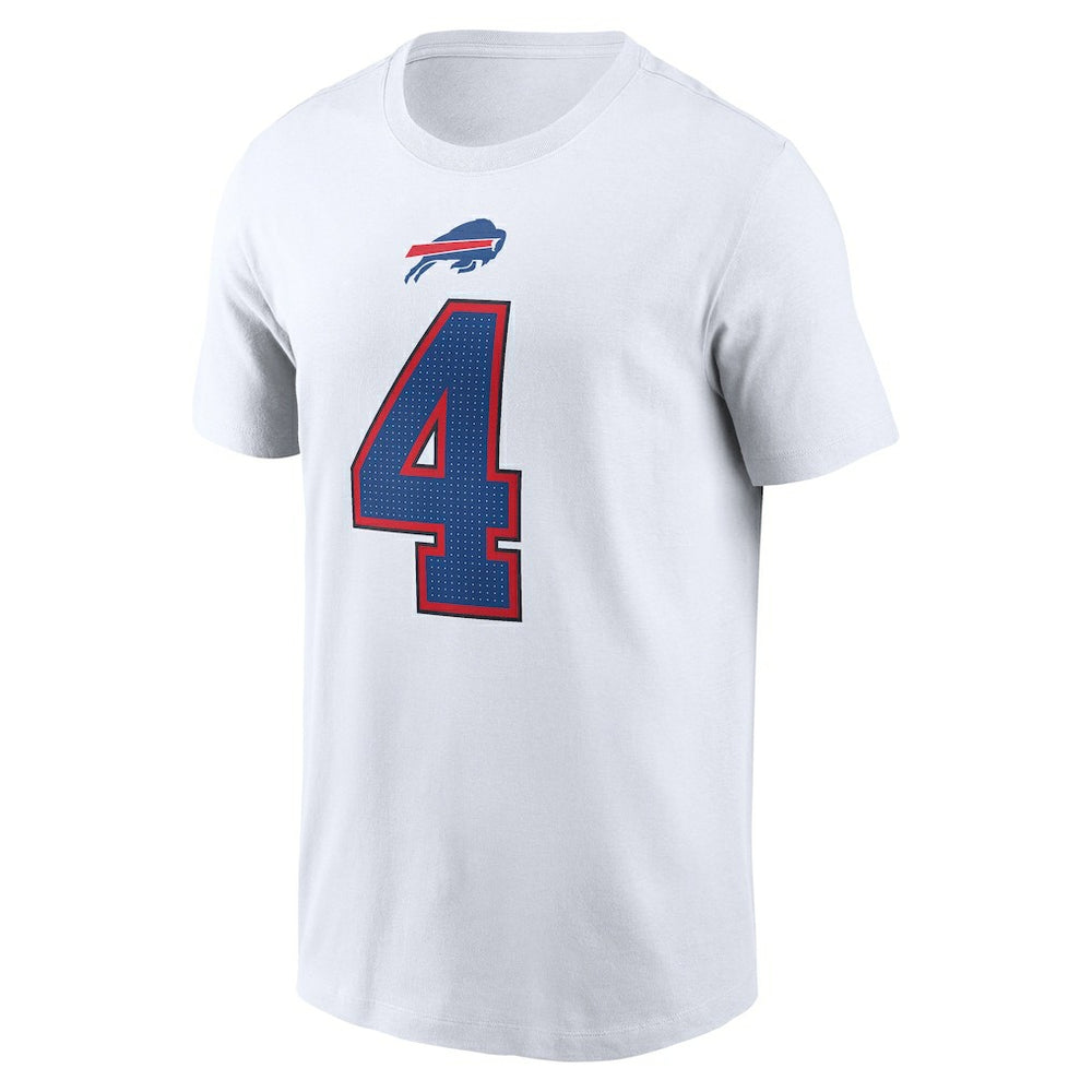 James Cook III Buffalo Bills Player Name & Number T-Shirt White | Nike for Sale