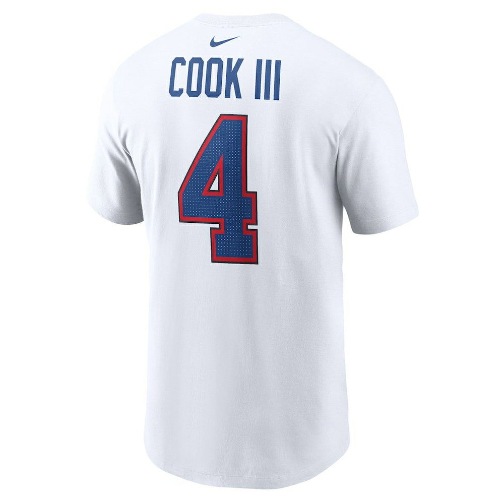 James Cook III Buffalo Bills Player Name & Number T-Shirt White | Nike for Sale
