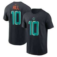 Tyreek Hill Miami Dolphins 2025 Rivalries Collection Player Name & Number T-Shirt Pitch Blue | Nike for Sale