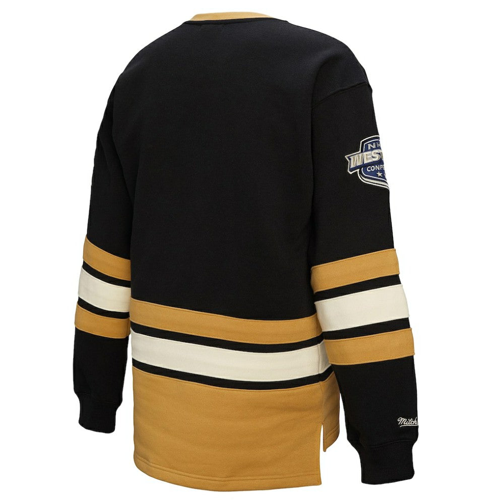 Vegas Golden Knights Mitchell & Ness Women's Heritage Lace-Up Pullover Sweatshirt - Black - NHL