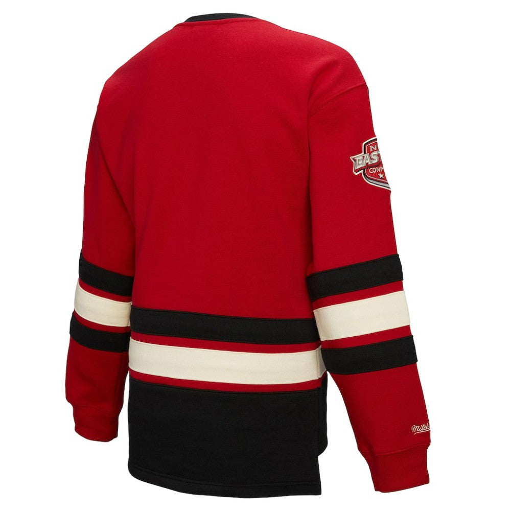 New Jersey Devils Mitchell & Ness Women's Heritage Lace-Up Pullover Sweatshirt - Red - NHL