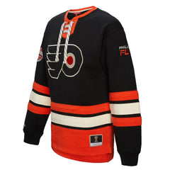Philadelphia Flyers Mitchell & Ness Women's Heritage Lace-Up Pullover Sweatshirt - Black - NHL