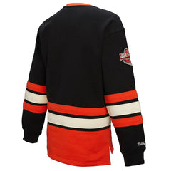 Philadelphia Flyers Mitchell & Ness Women's Heritage Lace-Up Pullover Sweatshirt - Black - NHL