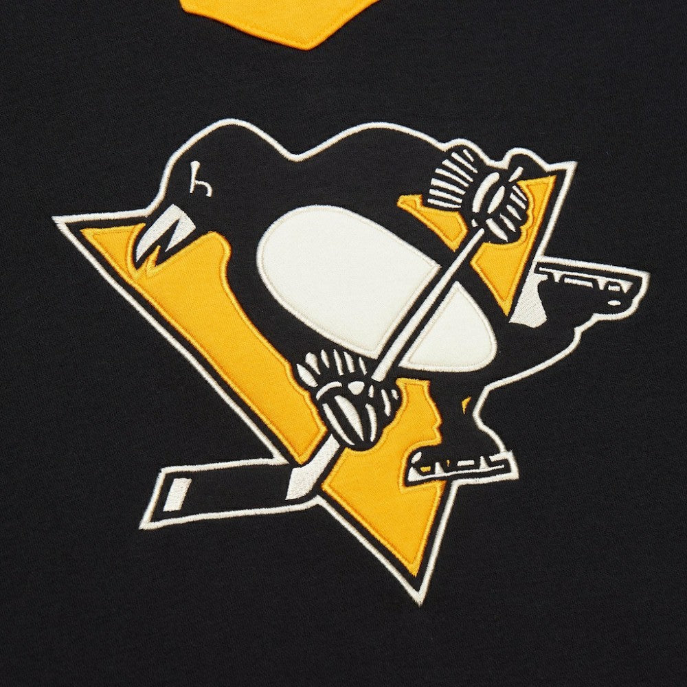 Pittsburgh Penguins Mitchell & Ness Women's Heritage Lace-Up Pullover Sweatshirt - Black - NHL