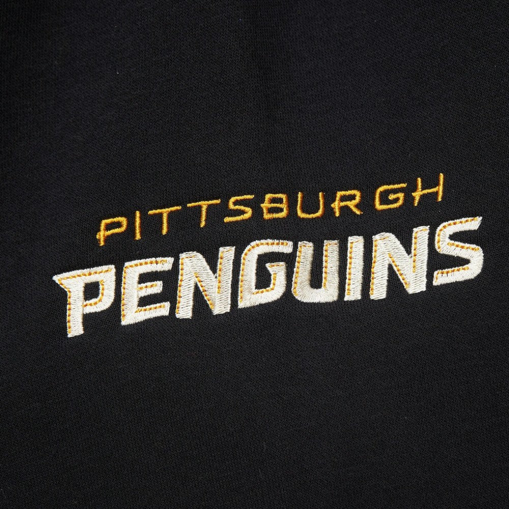 Pittsburgh Penguins Mitchell & Ness Women's Heritage Lace-Up Pullover Sweatshirt - Black - NHL
