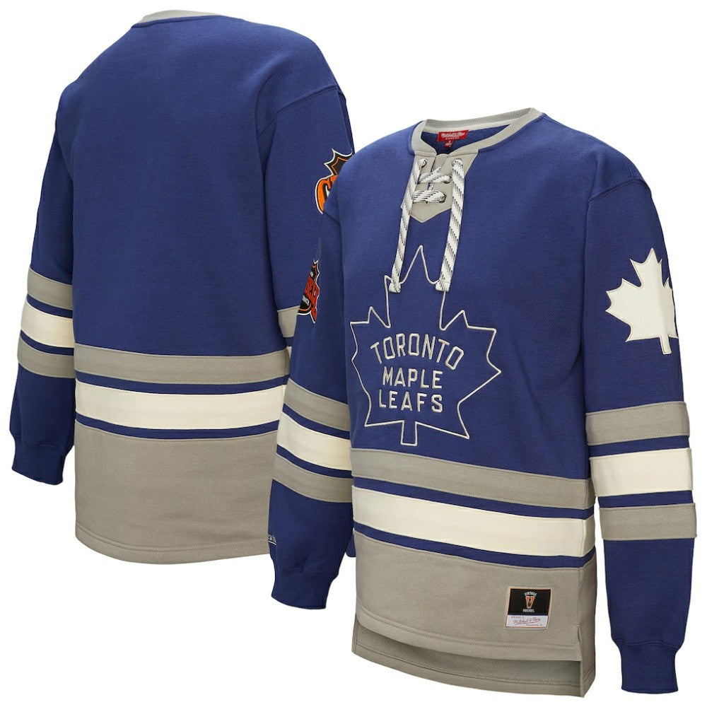 Toronto Maple Leafs Mitchell & Ness Women's Heritage Lace-Up Pullover Sweatshirt - Blue - NHL