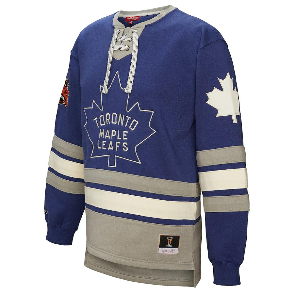 Toronto Maple Leafs Mitchell & Ness Women's Heritage Lace-Up Pullover Sweatshirt - Blue - NHL