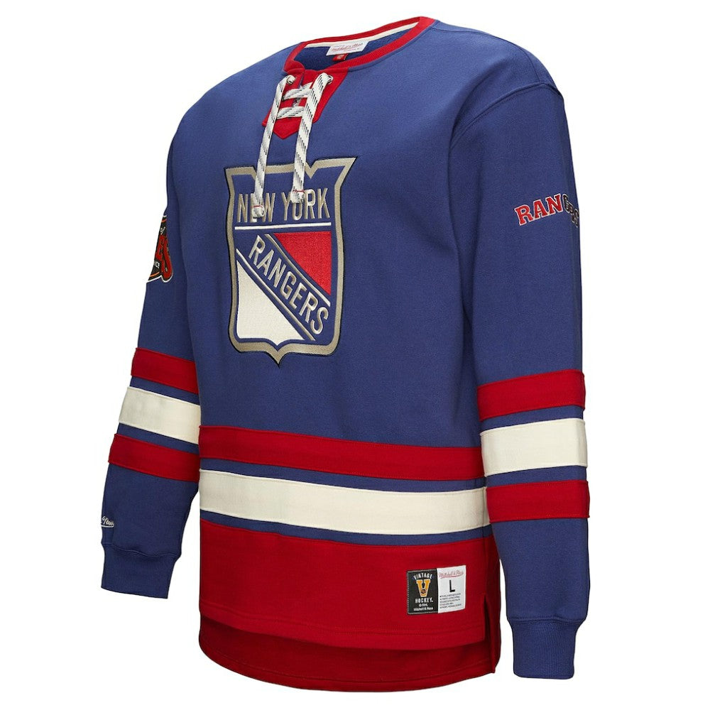 New York Rangers Heritage Lace-Up Pullover Sweatshirt - Royal - NHL