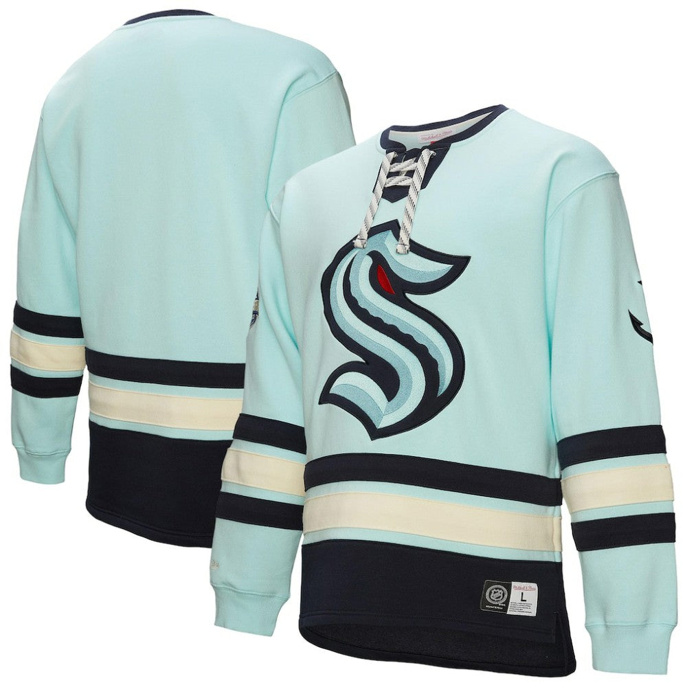 Seattle Kraken Heritage Lace-Up Pullover Sweatshirt - Light Blue - NHL