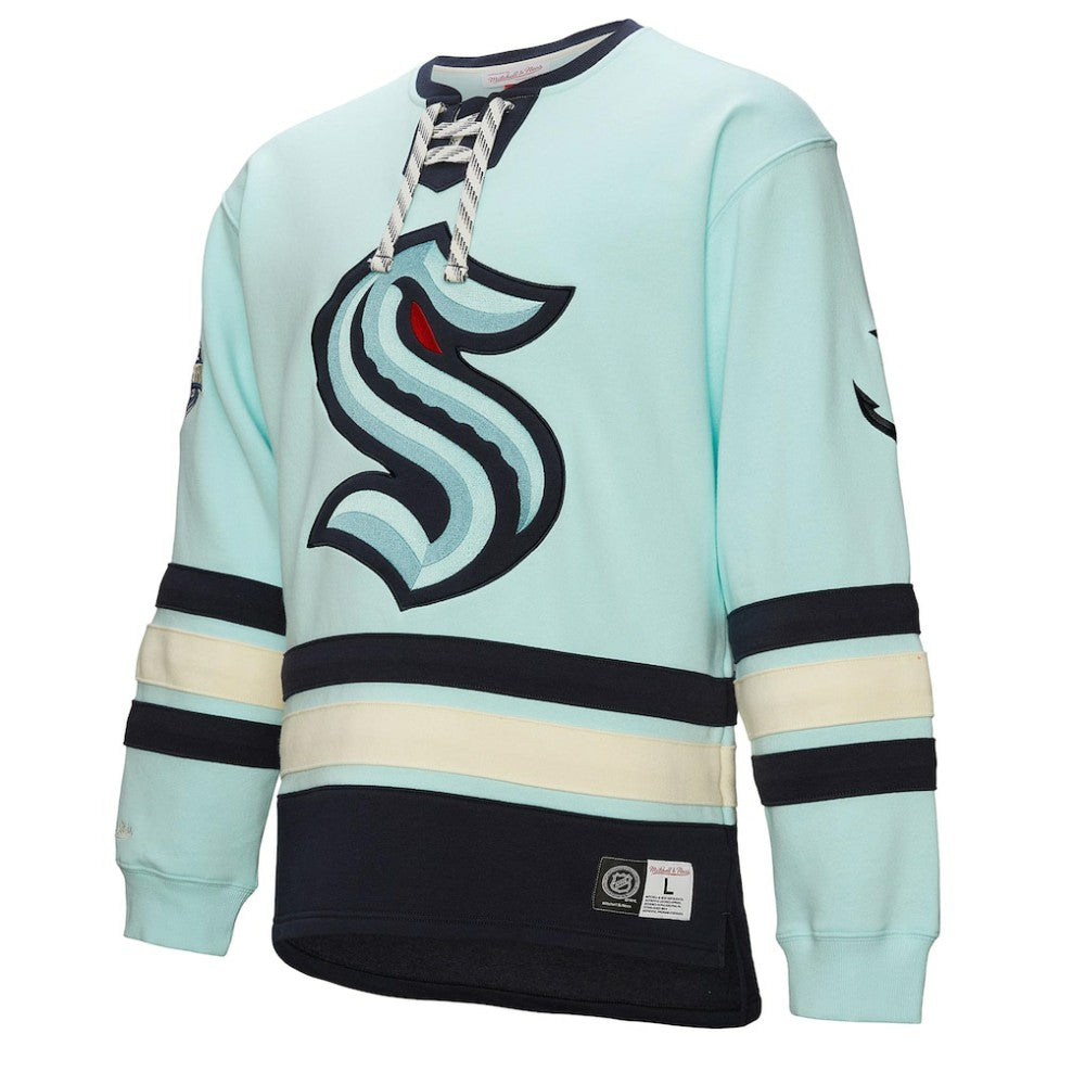 Seattle Kraken Heritage Lace-Up Pullover Sweatshirt - Light Blue - NHL