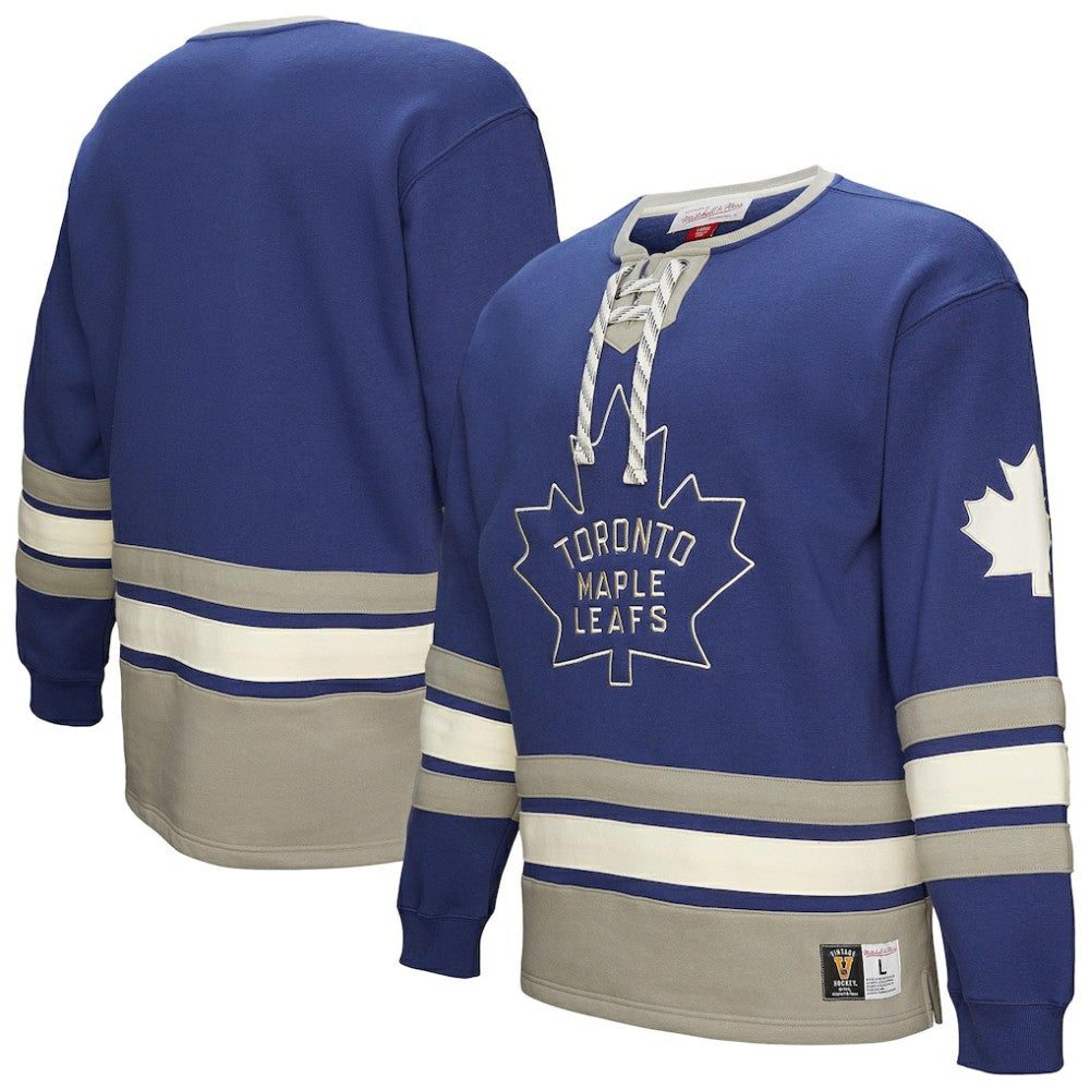Toronto Maple Leafs Heritage Lace-Up Pullover Sweatshirt - Blue - NHL