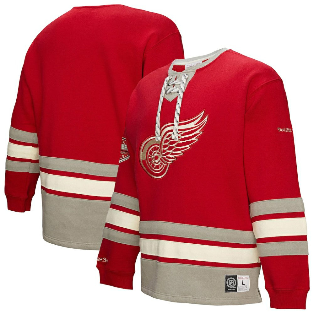 Detroit Red Wings Heritage Lace-Up Pullover Sweatshirt - Red - NHL