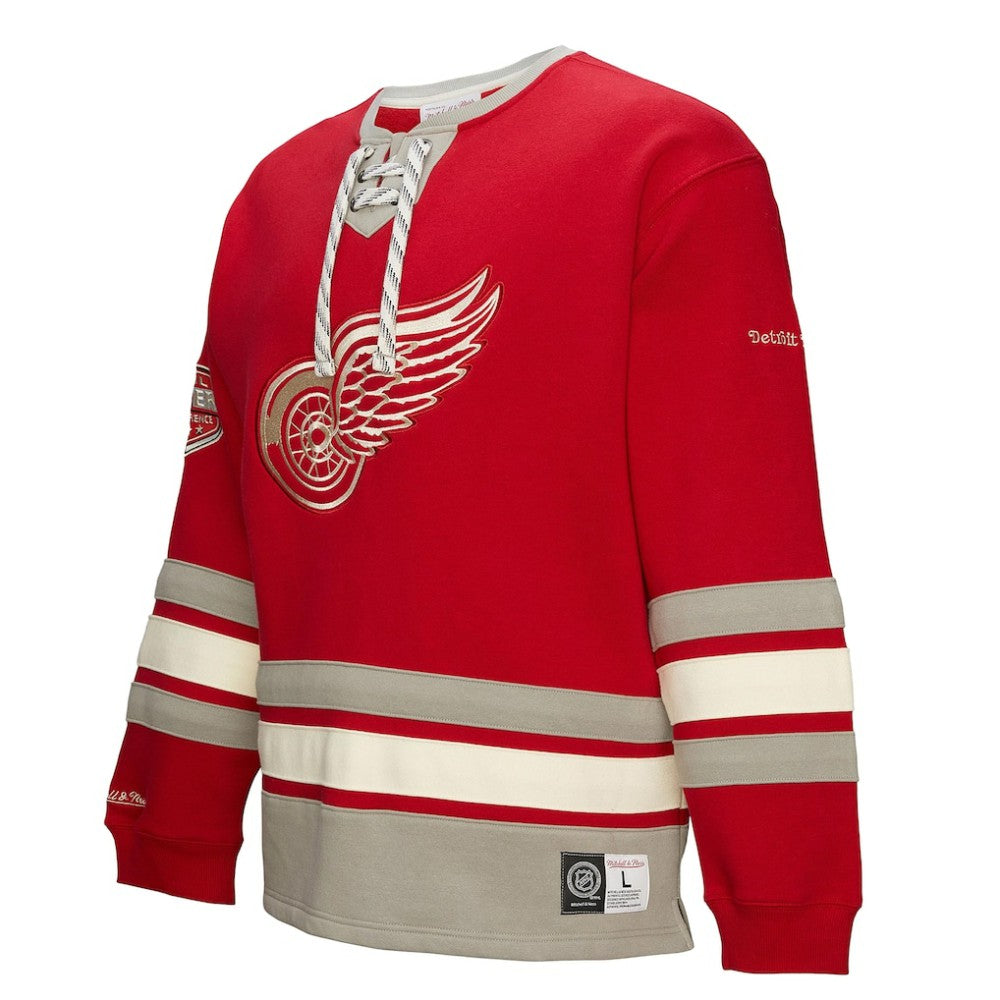 Detroit Red Wings Heritage Lace-Up Pullover Sweatshirt - Red - NHL