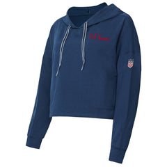 USWNT Concepts Sport Women's Elevation Tri-Blend Long Sleeve Pullover Hoodie Navy - FIFA World CUP