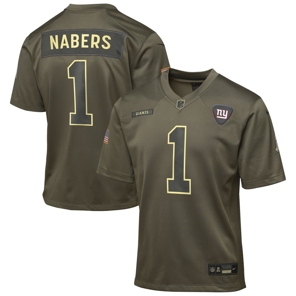 Malik Nabers New York Giants Youth 2025 Salute to Service Game Jersey Olive | Nike for Sale