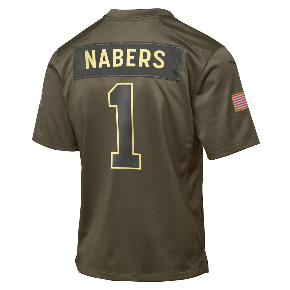 Malik Nabers New York Giants Youth 2025 Salute to Service Game Jersey Olive | Nike for Sale